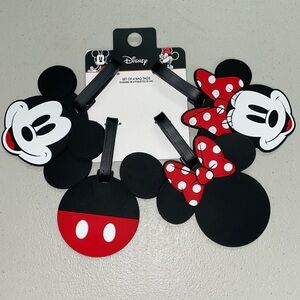 Disney Mickey & Minnie Mouse Luggage Tags (4) New